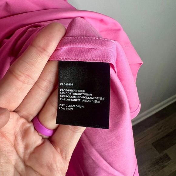 Lafayette 148 New York Bubblegum Pink Collared Shift Dress Preppy Pockets Sz M - Picture 4 of 5